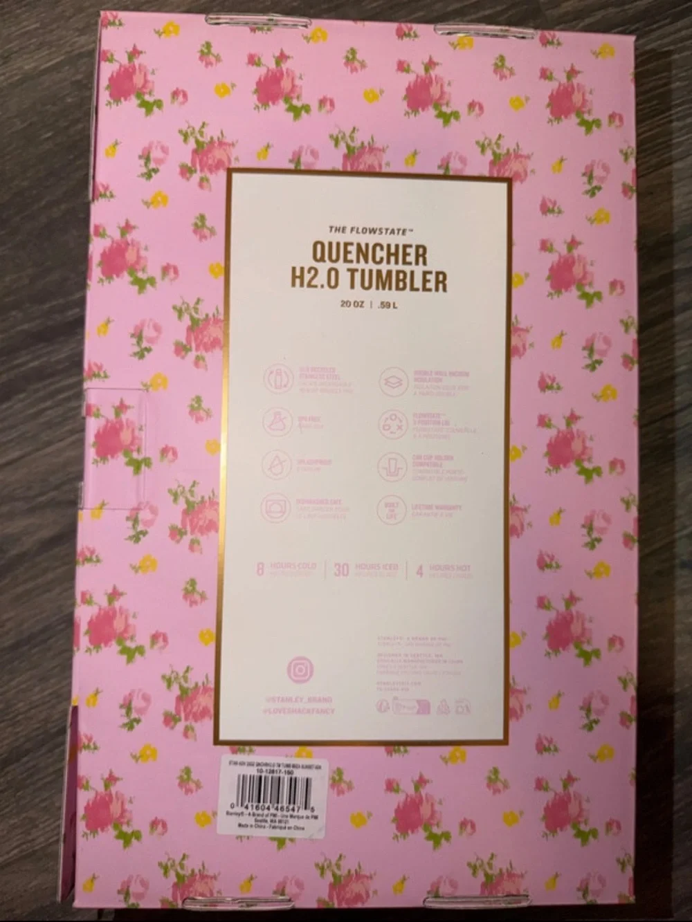 Stanley Pink Floral Gift Set with Travel Mug and Straw